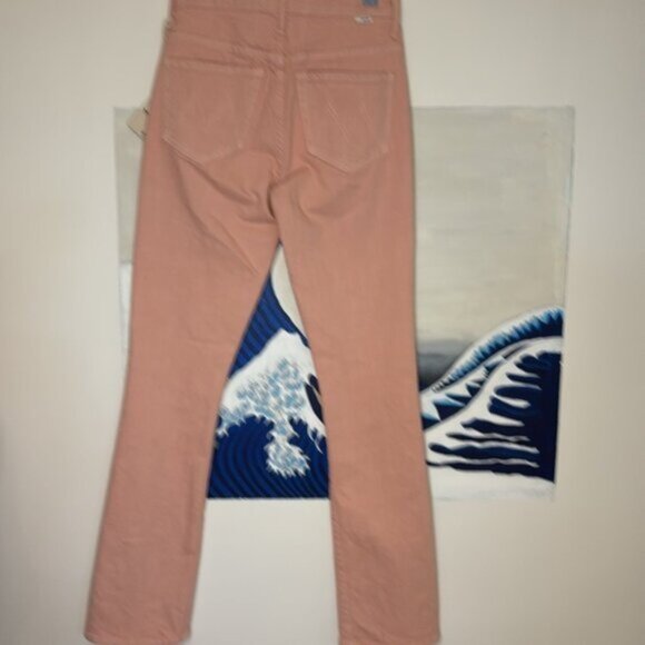 MOTHER The Insider Hover High Rise Straight Jeans – Peach Parfait  Size 24 NWT - Picture 7 of 9